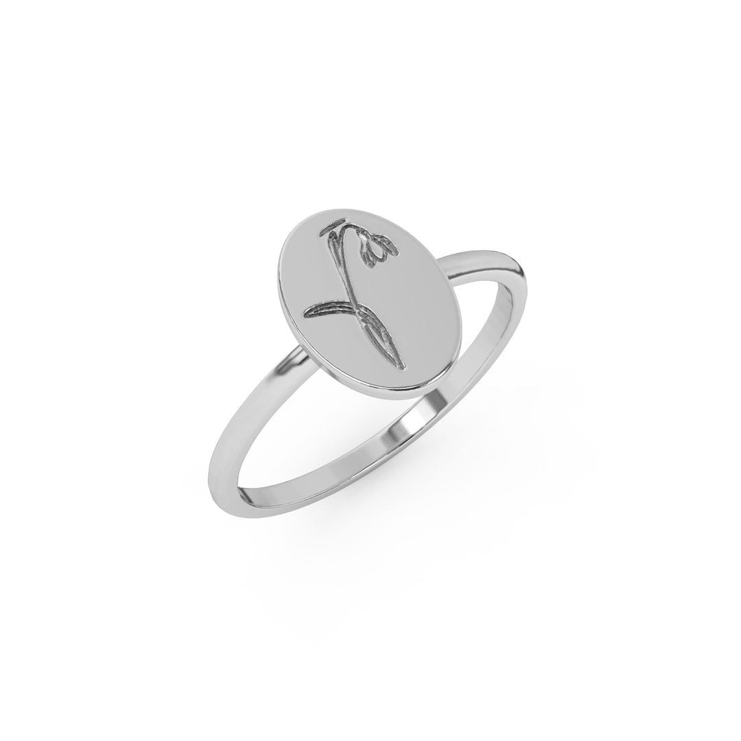 Silver Birthflower Ring