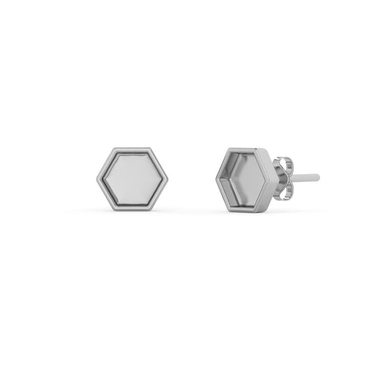 Silver Hex Studs