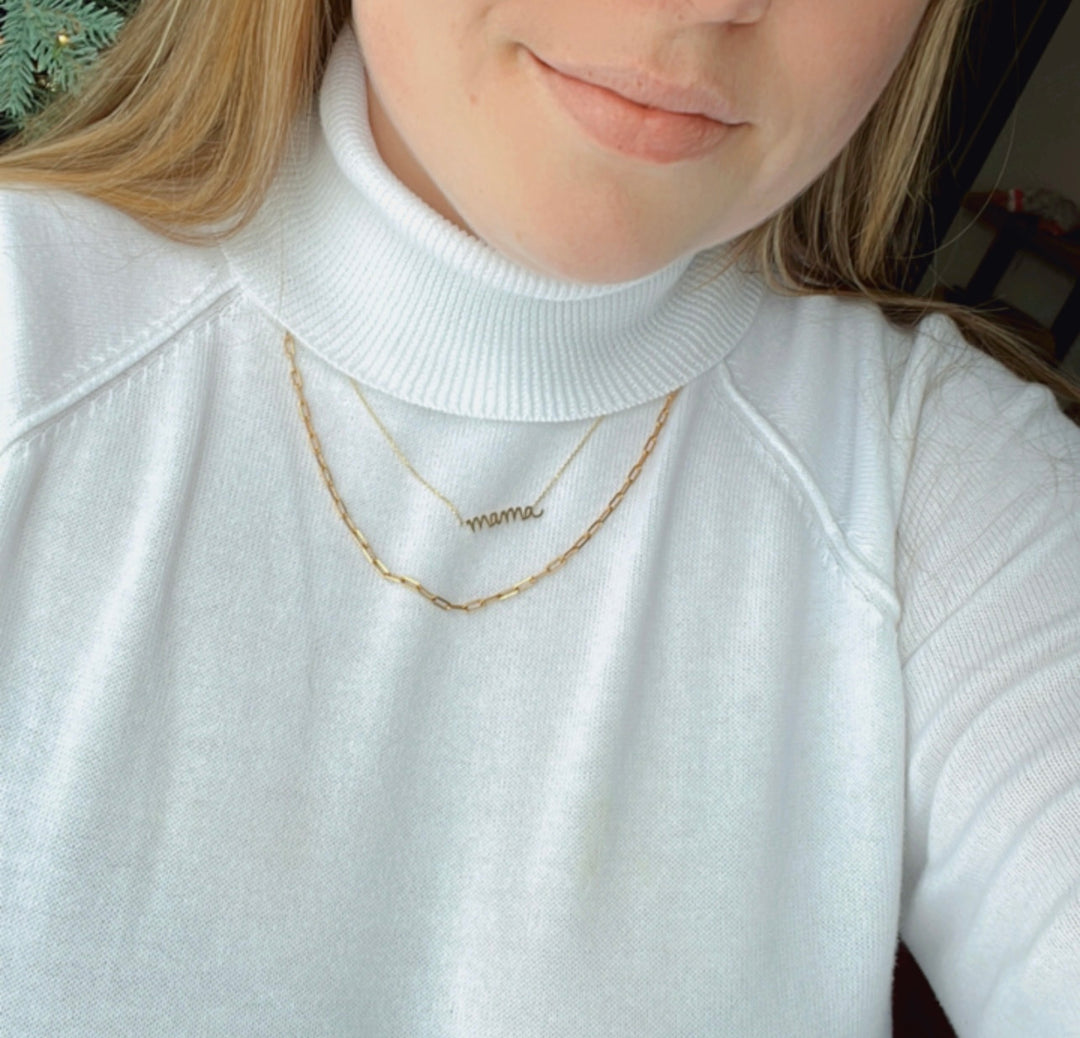 10k paperclip necklace