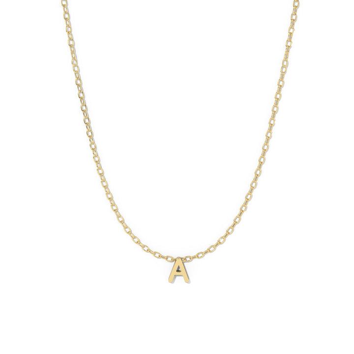 10k single initial necklace