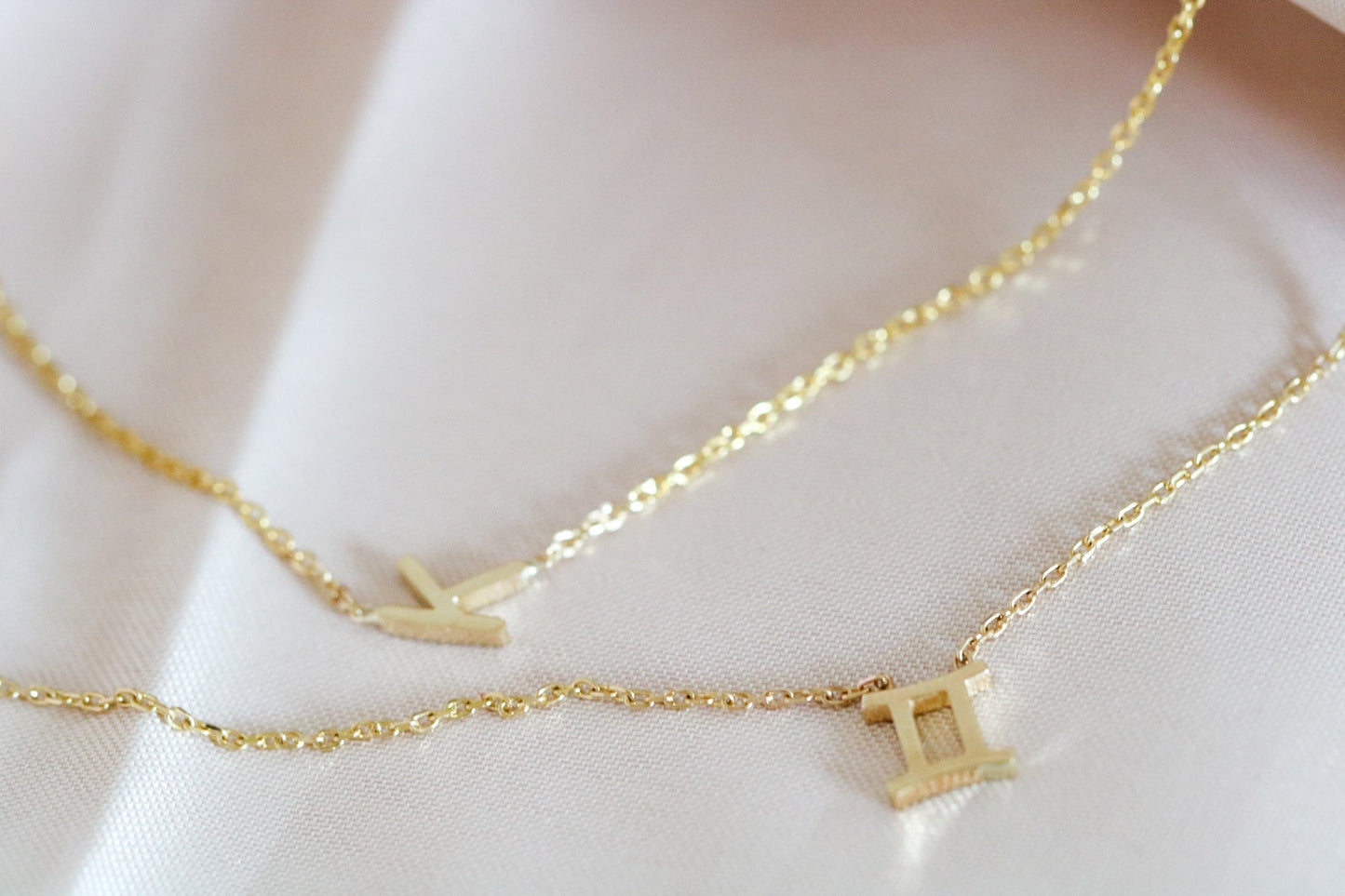 10k double initial necklace